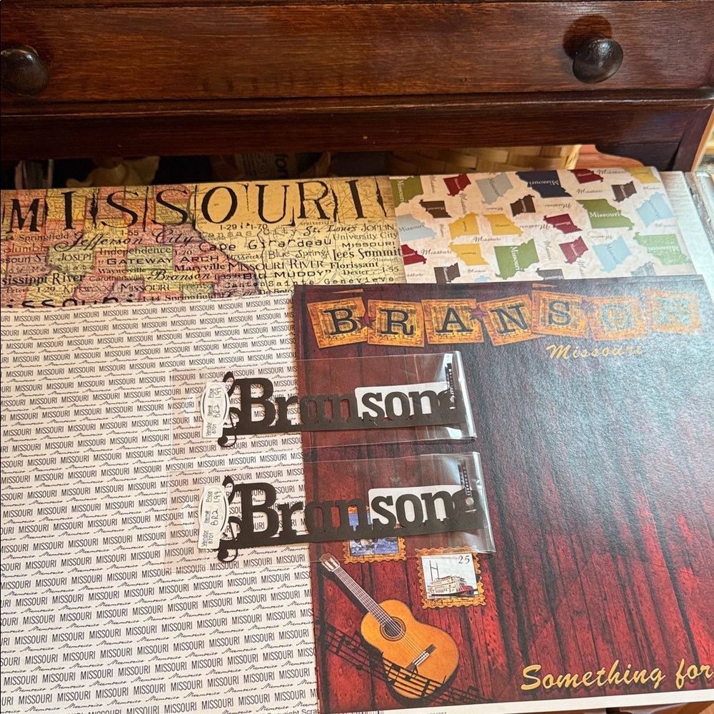 12 by 12 Branson Missouri Scrapbook Paper Set